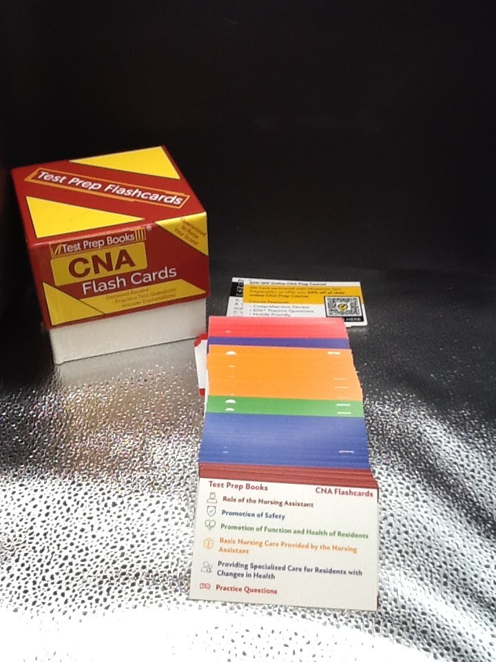 Test Prep Books Flash Cards for CNA Detailed Review, Practice Questions, Answers