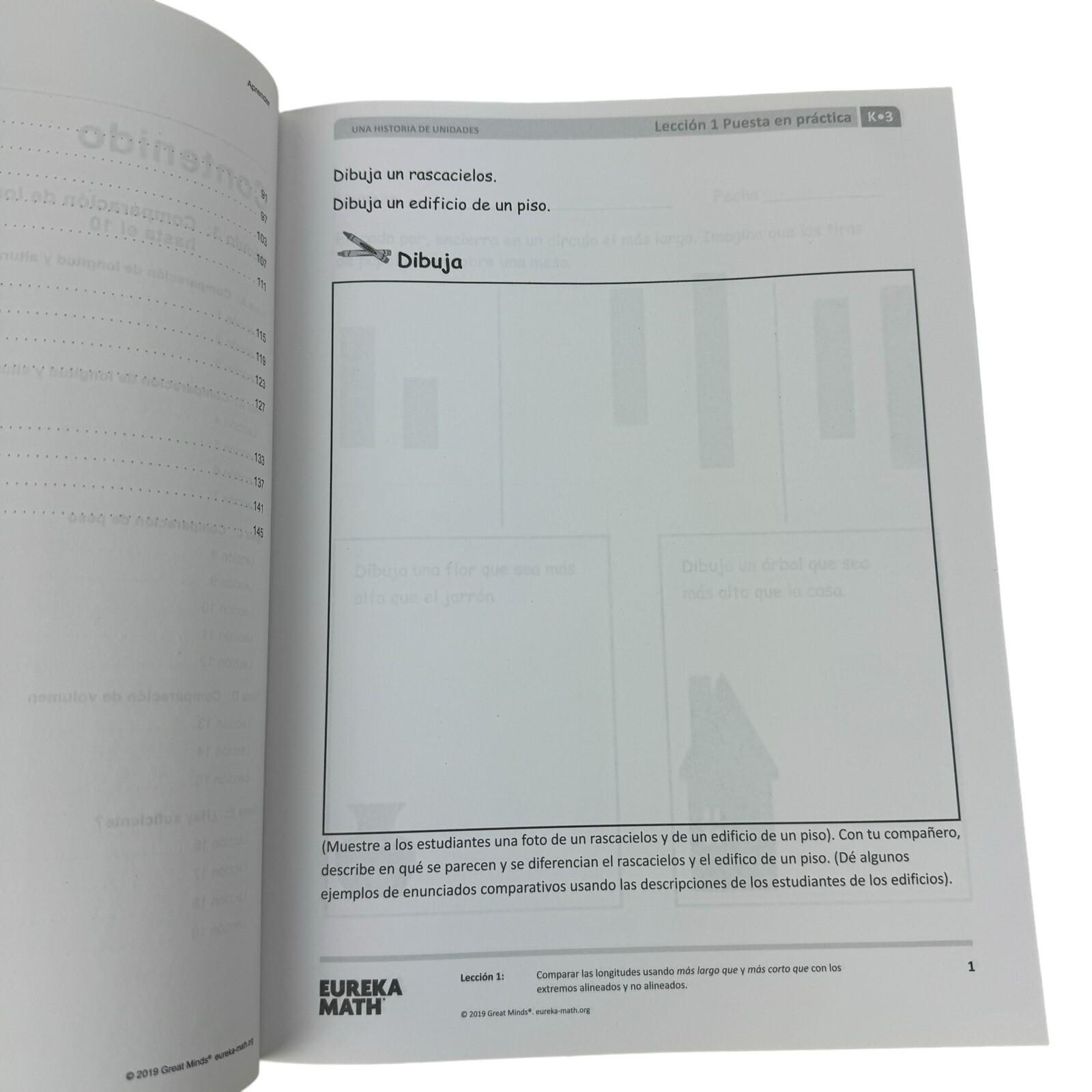 Spanish Eureka Math Learn Workbook Grade K Module 3 by Great Minds