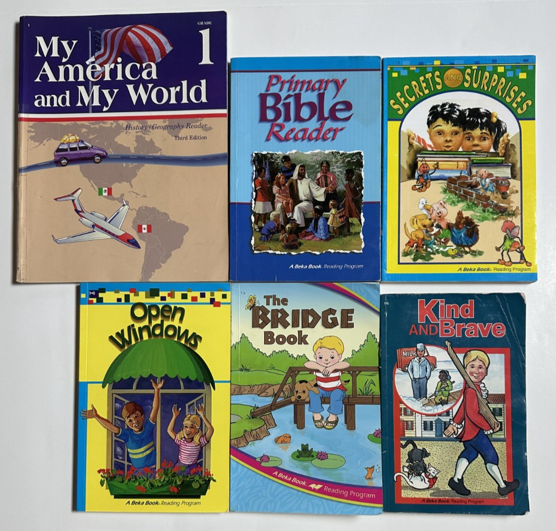 ABeka 1st grade READING 1 Curriculum Reader Set My America and My World Bible