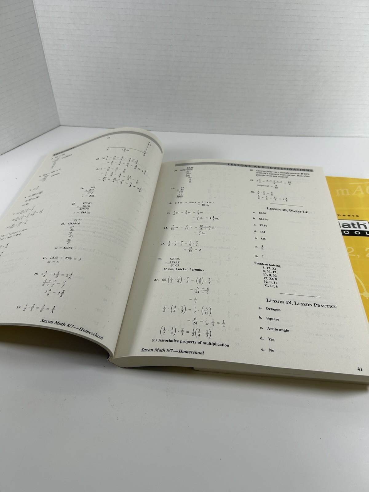 Saxon Math Homeschool 8/7 with Prealgebra 3 Book Set UNMARKED