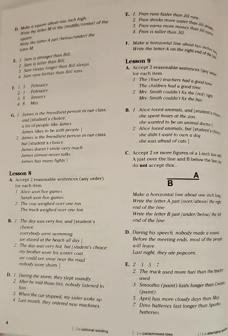 SRA Reading Mastery Language Arts Answer Key Grade 4