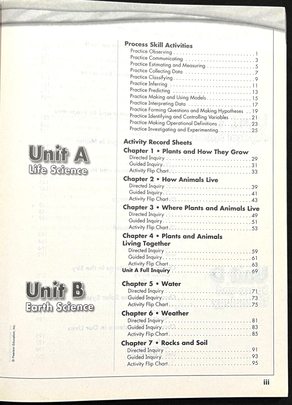 3rd Grade – SCIENCE – ACTIVITY BOOK – STUDENT EDITION (2006, Foresman)