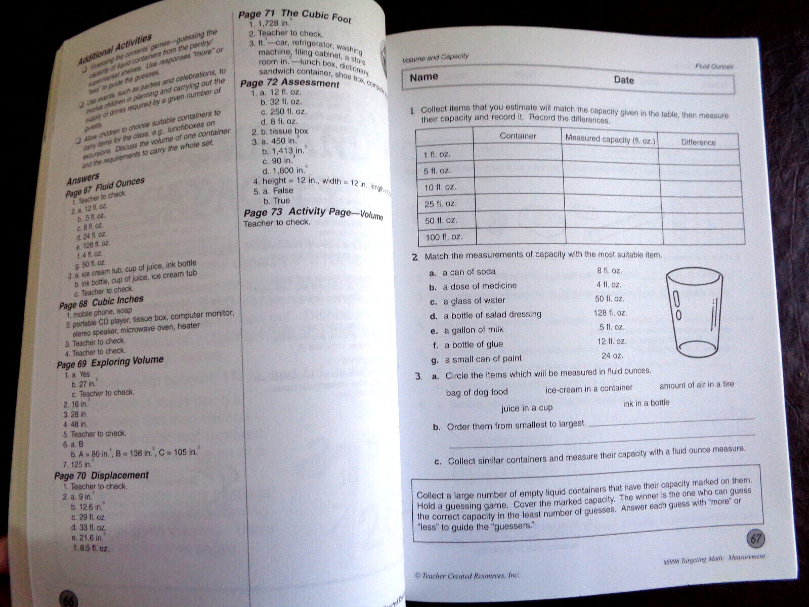 Targeting Math: Measurement, Grades 5-6 NCTM Standards Teacher Created Resources