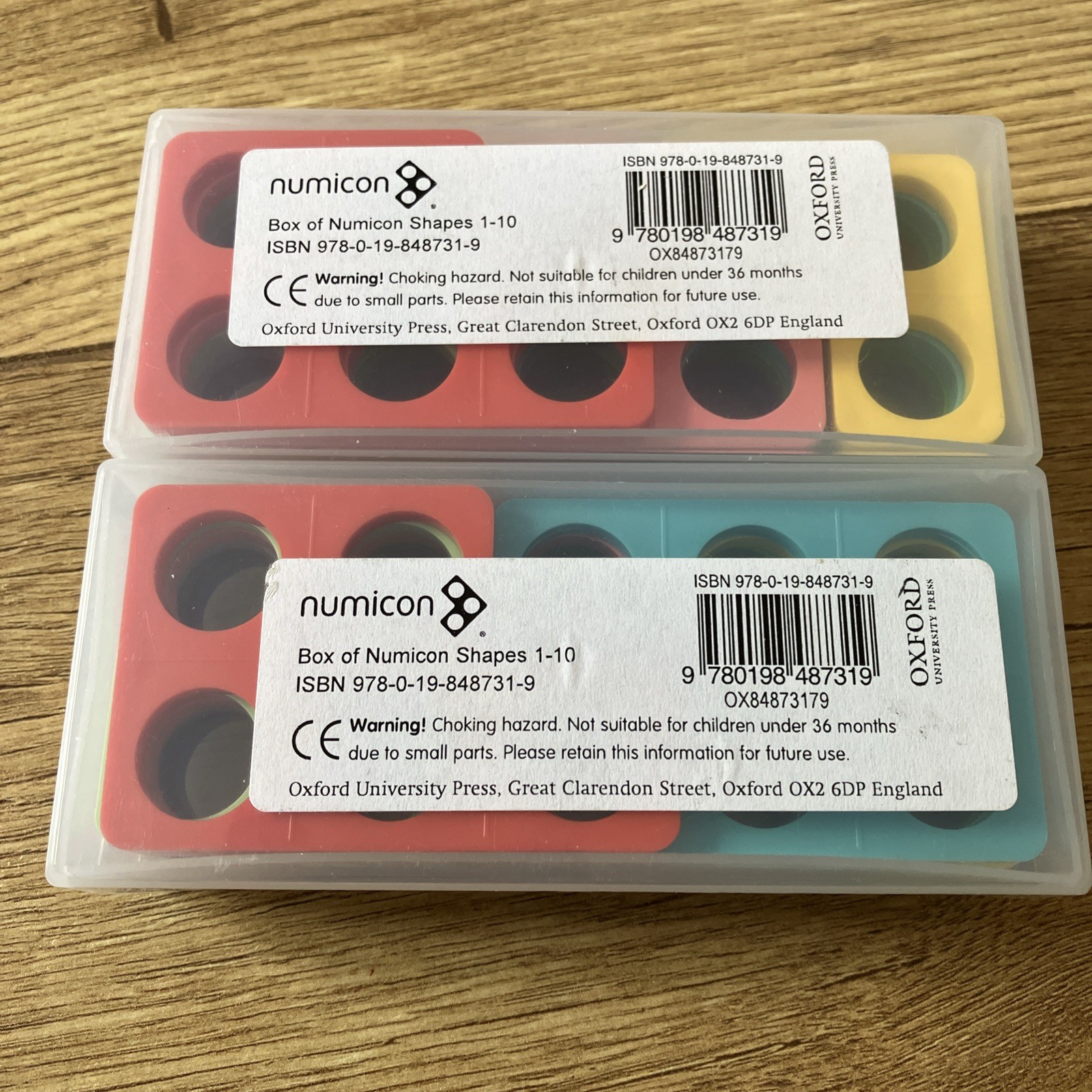 2 x Numicon: Box of Numicon Shapes 1-10 by Oxford University Press EYFS Maths