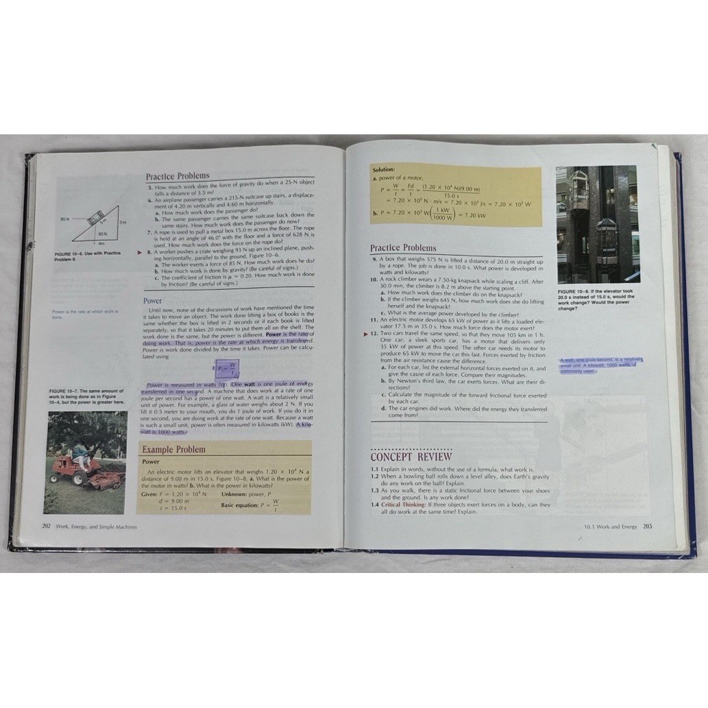 Merrill Physics Principles and Problems Textbook Hardcover Glencoe 2001
