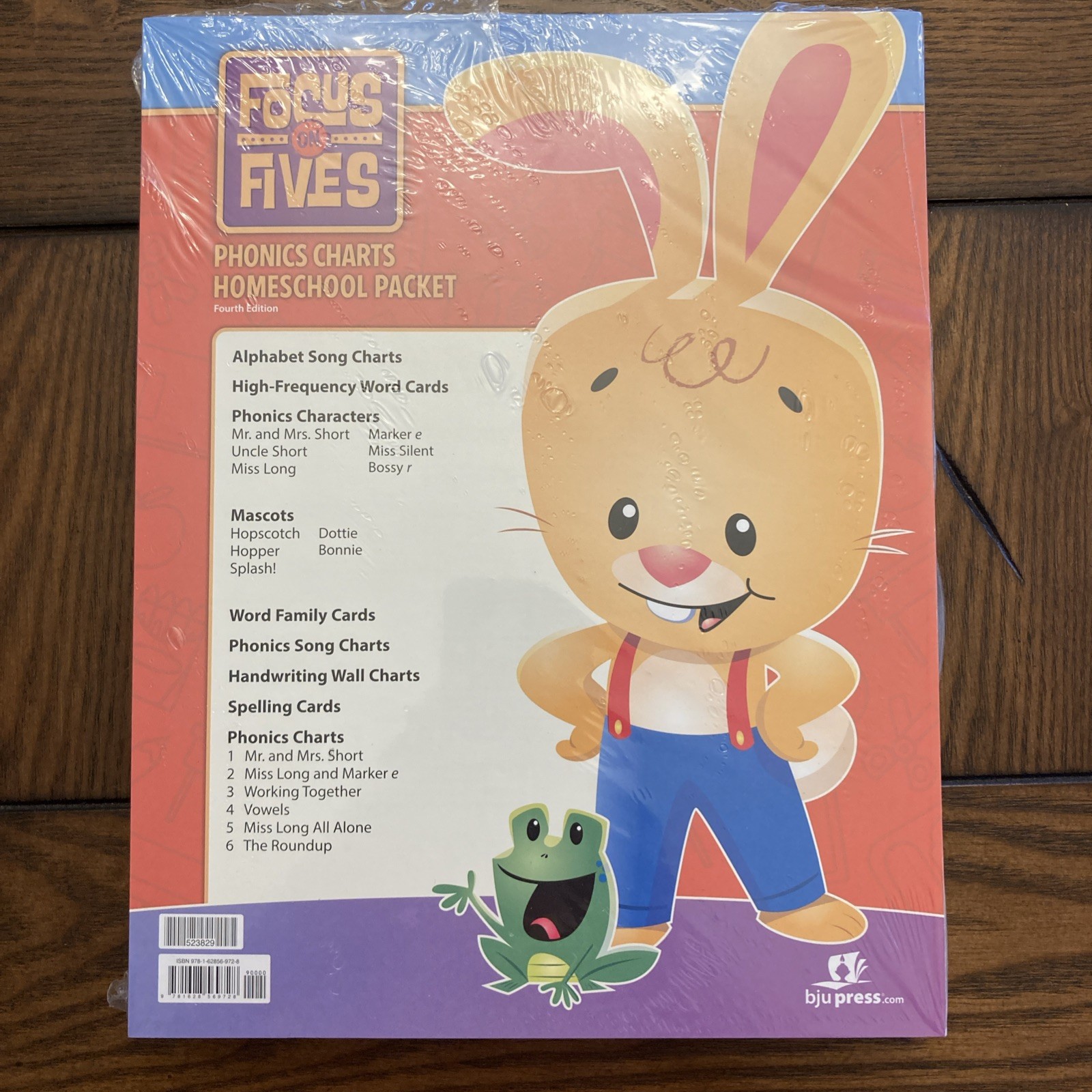 BJU Press K5 Focus On Fives PHONICS CHARTS HOMESCHOOL PACKET 4th ed parent chart