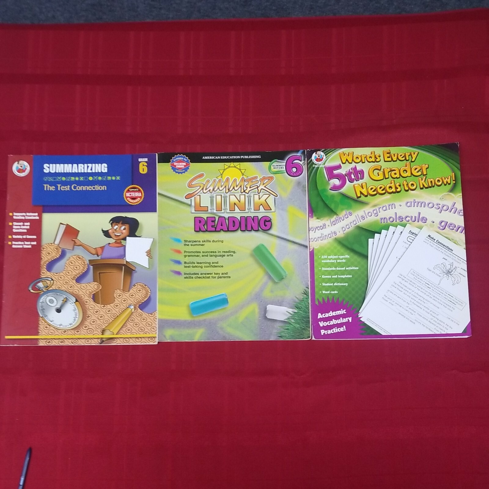 3 McGraw-Hill Reading Grade 5/6 Summer Reading, Test Connection, Needed Words