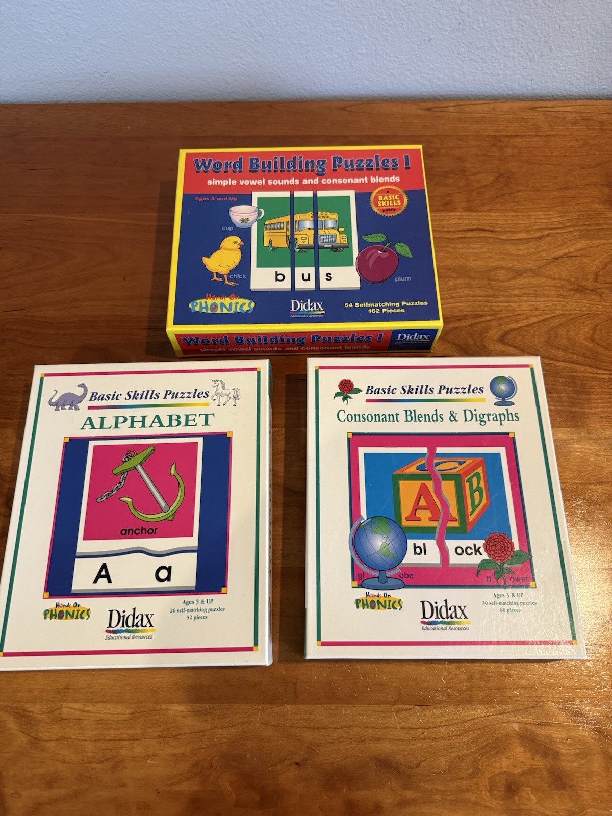 Set of 3 Brand New Mint Didax Phonics: Alphabet, Consonant Blends, Word Building