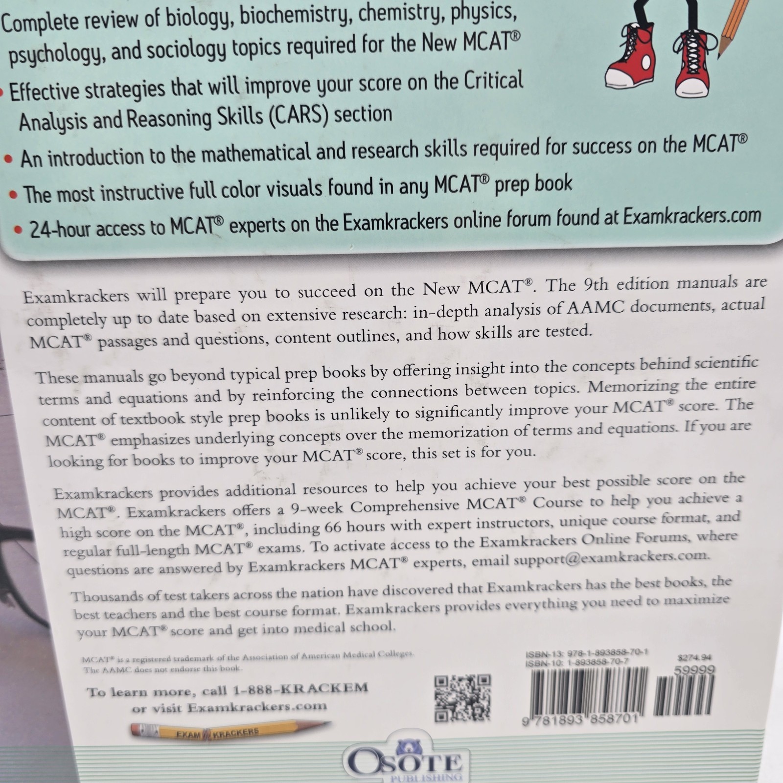 Exam Krackers MCAT Complete Study Guide 9th Edition 6 Volume Set Like New!