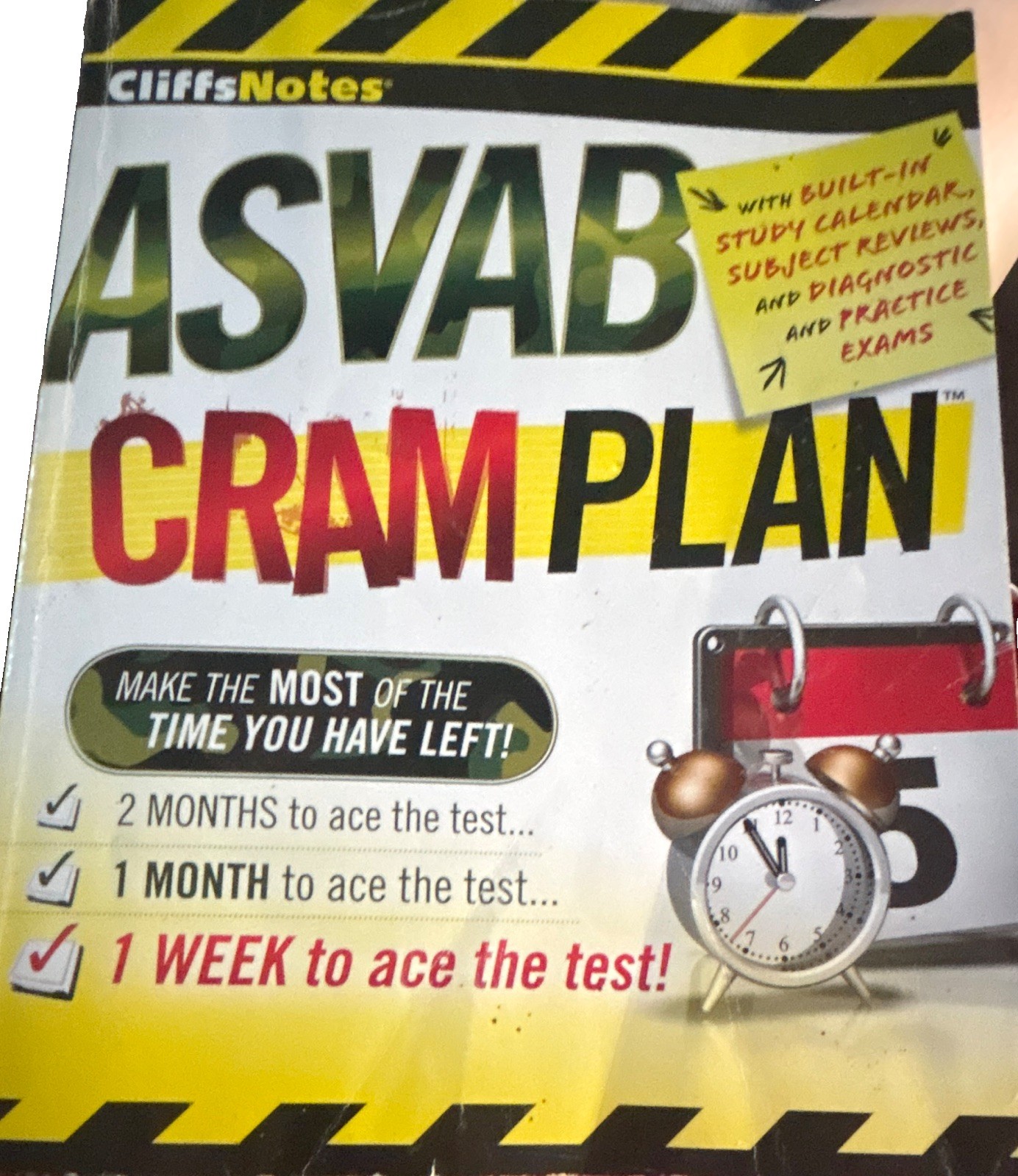 CliffsNotes ASVAB Cram Plan Study Guide Book by Angie Papple Johnston English