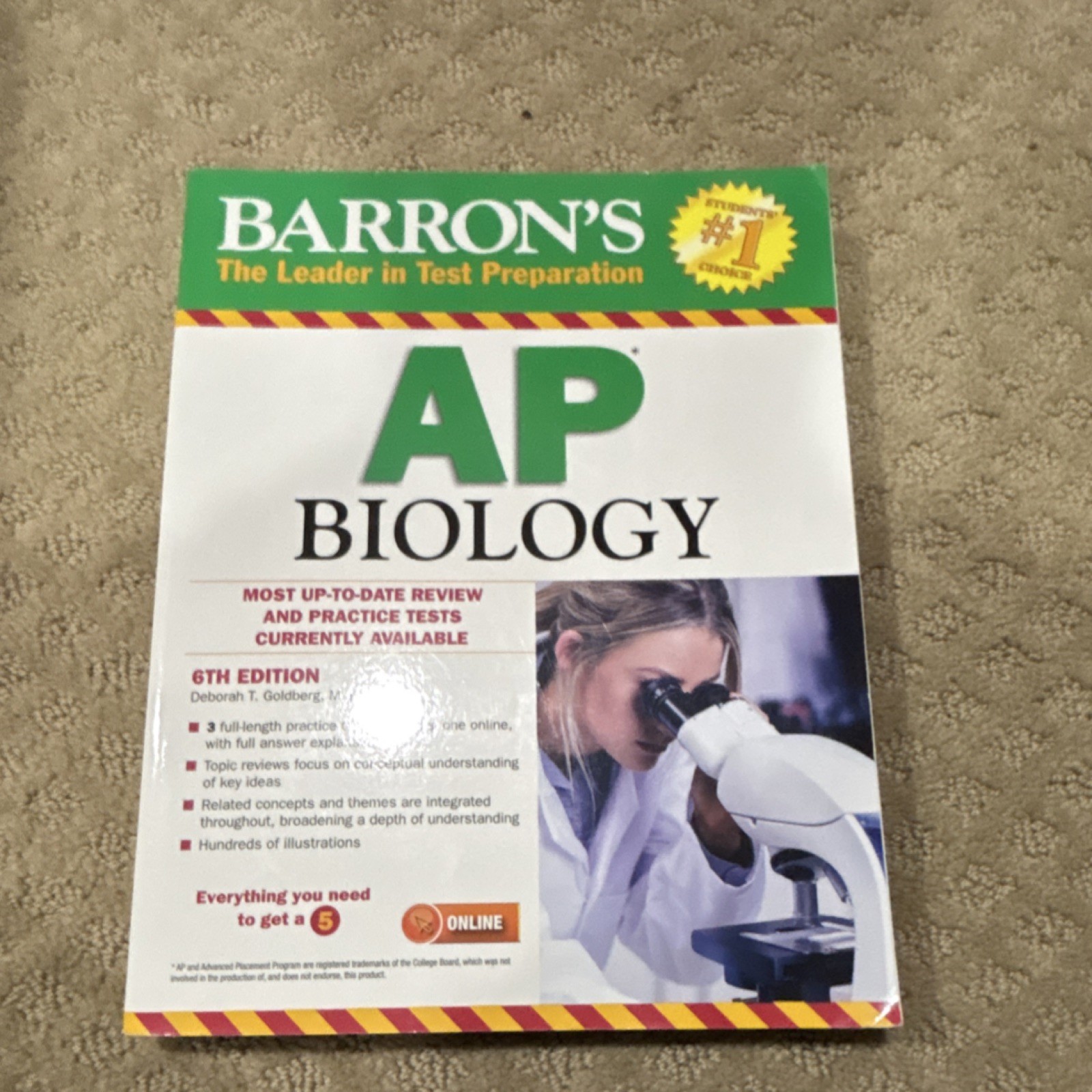 Barron’s AP Biology 6th Ed by Deborah T. Goldberg, Barron’s, Paperback