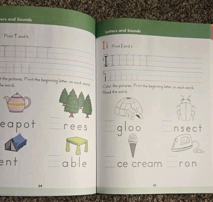 Kindergarten Skill Builder Math Reading Writing 80 Pages Ages 4 – 6