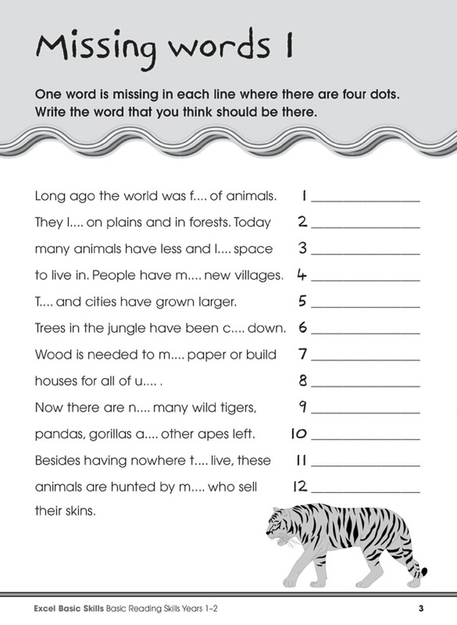 Excel Basic Skills – Basic Reading Skills Years 1 – 2