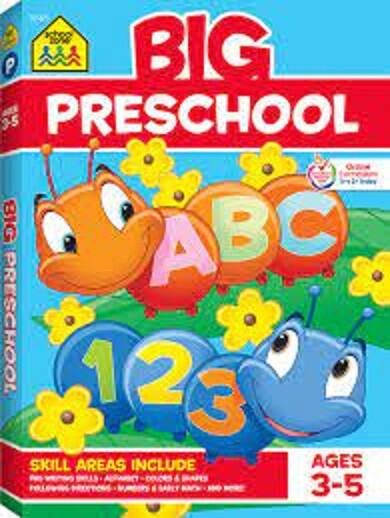 School Zone – Big Preschool Workbook – Ages 4 and Up, Colors, Shapes (Paperback)