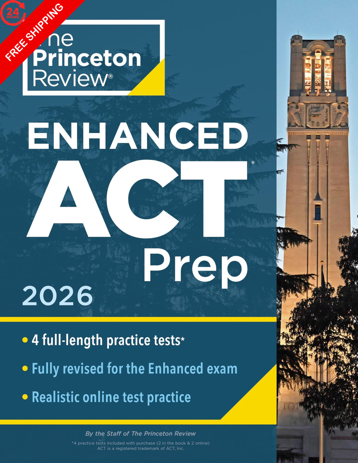 Princeton Review Enhanced ACT Prep, 2026: 4 Practice Tests + Content Blue