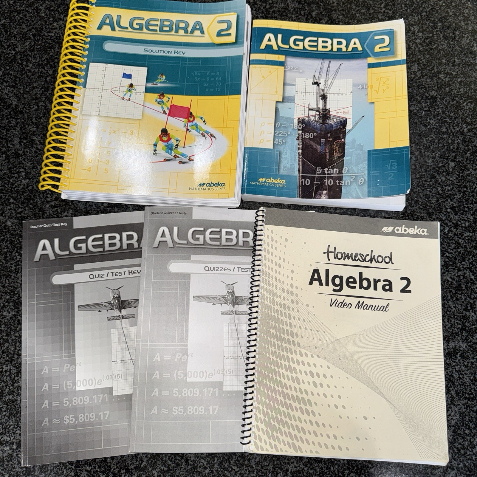 Abeka Algebra 2 Book Set Textbook Student Teacher Solution Quiz Test Manual