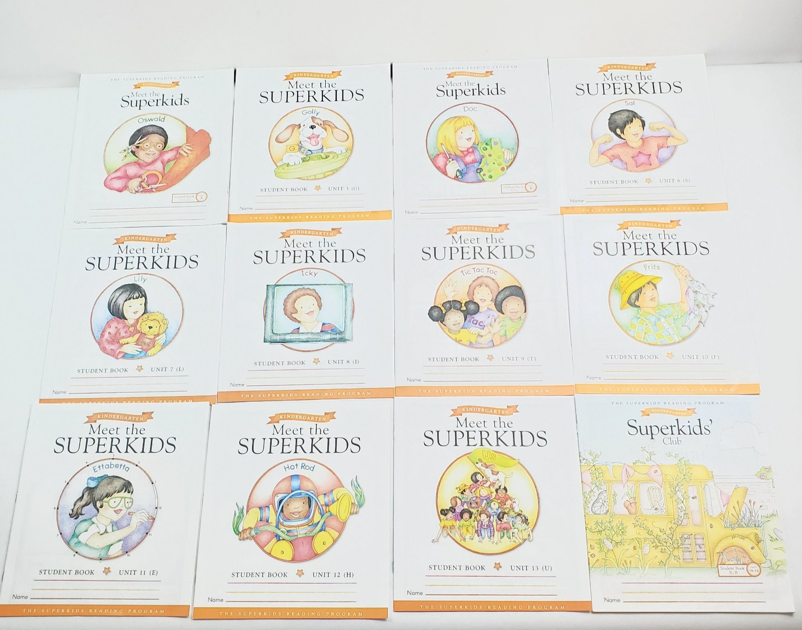 Lot of 12 Superkids Kindergarten Student Workbooks Units 2-15 Homeschooling
