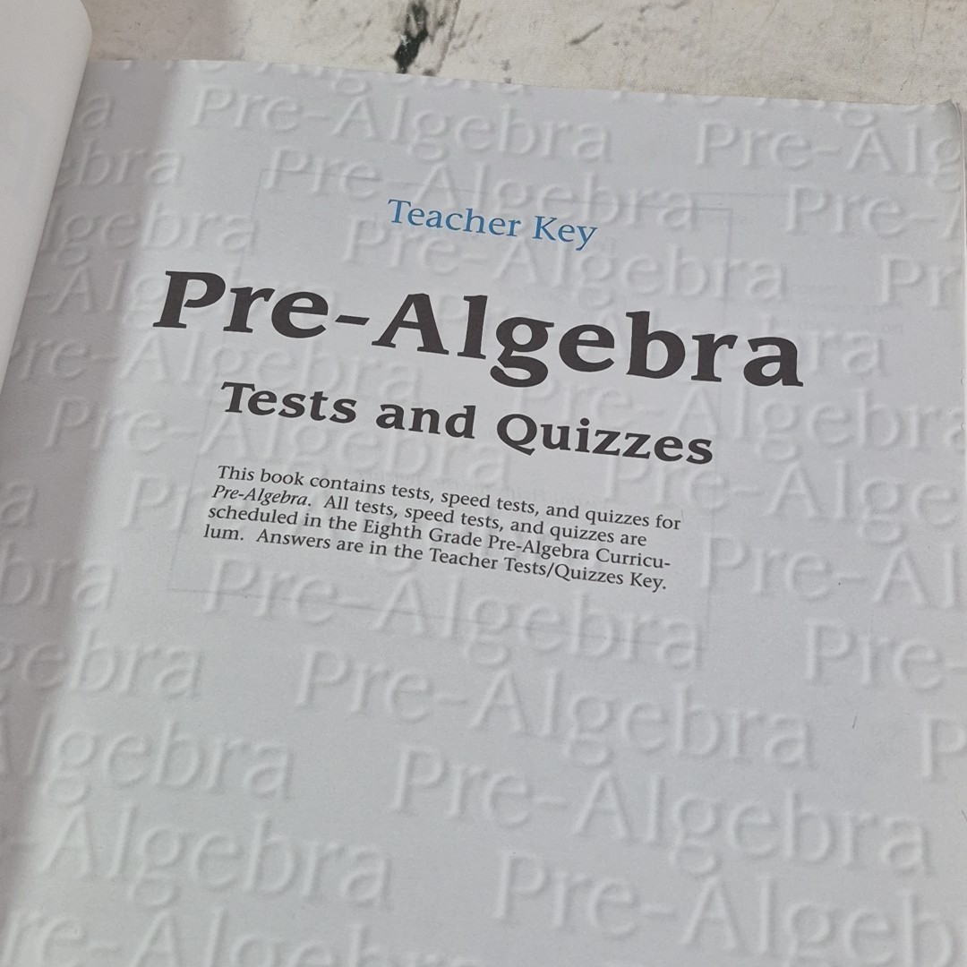 A Beka Book Abeka Pre Algebra Basic Mathematics II Grade 8 Teacher Test Quiz Key