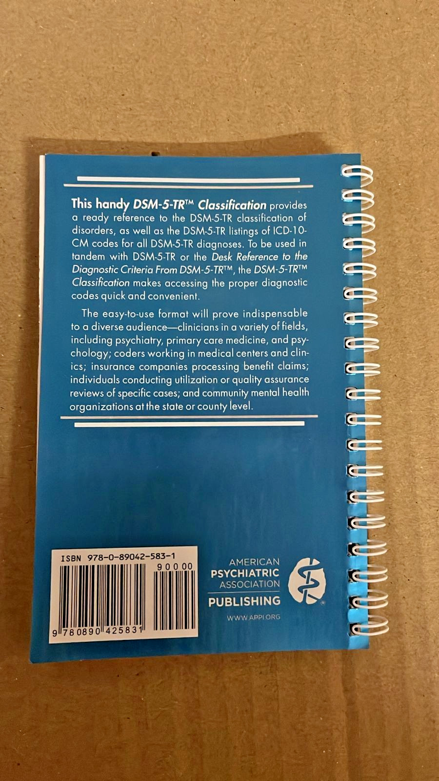 DSM-5-TR Classification APA Spiral Bound ICD-10-CM Codes Mental Disorders Refere