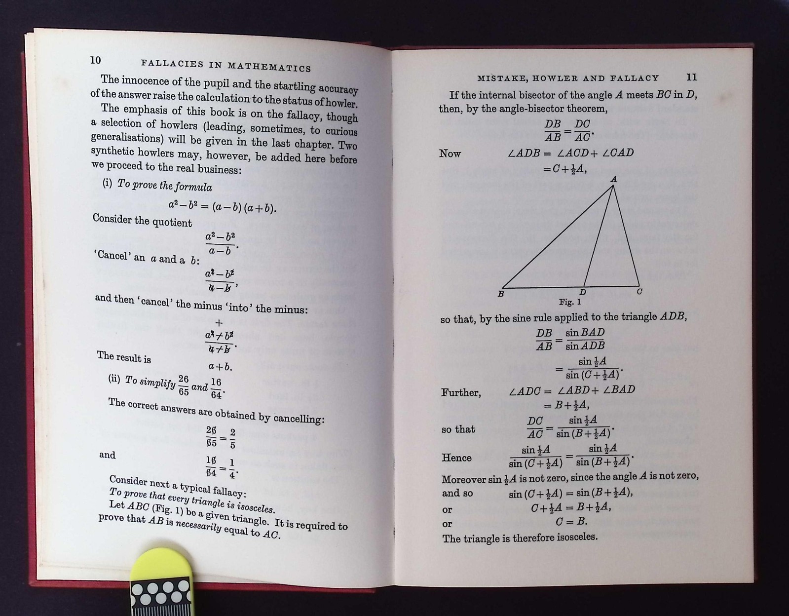 Fallacies in Mathematics by E. A. Maxwell, 1969 Cambridge University Press, HB