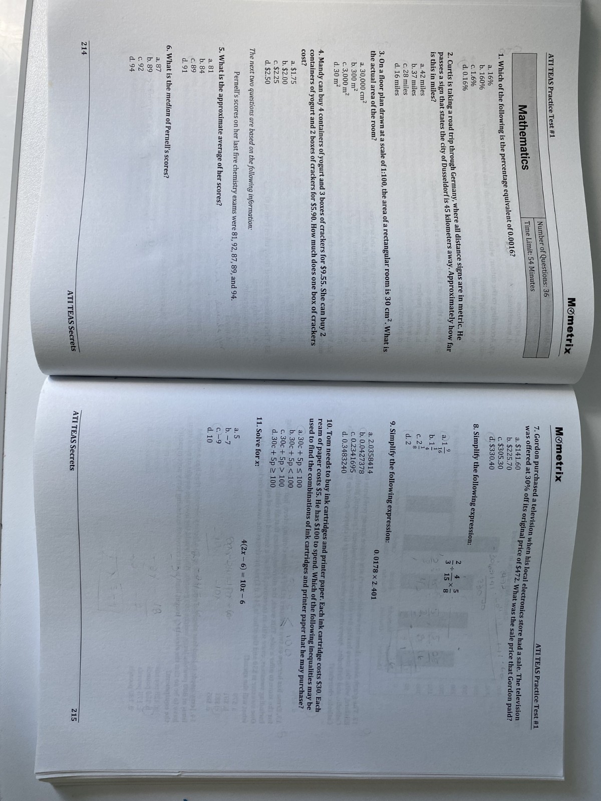 ATI TEAS Secrets Study Guide, 6 complete study manualFull length practice test