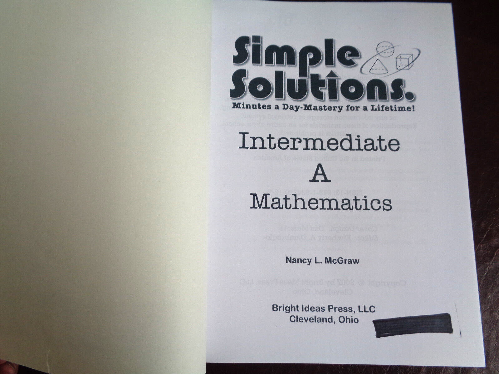 Simple Solutions Intermediate A Mathematics Student Workbook PB 2007