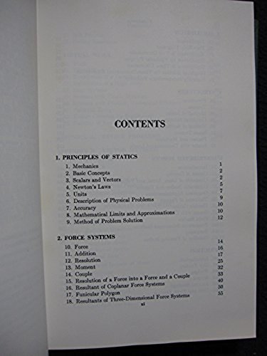 Mechanics, Second Edition Part I Statics [Hardcover] [Jan 01, 1959] Meriam, J…
