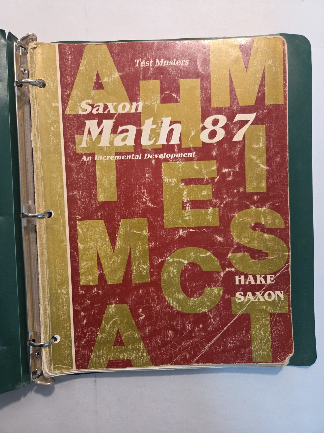 Saxon Math 87 8/7 TEST MASTERS (cover Wear)