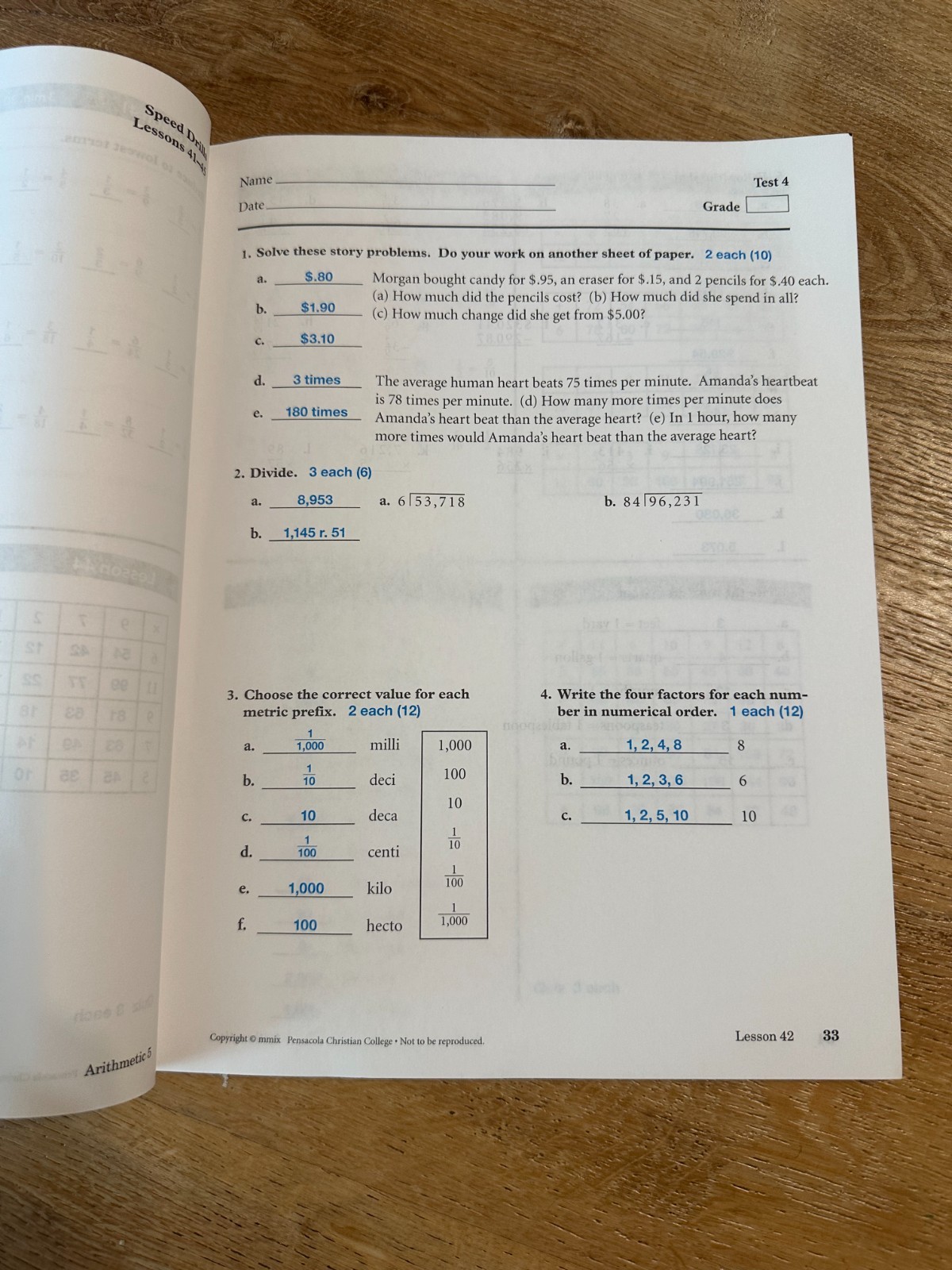 Abeka Arithmetic 5 Lesson Plans and Answer Key – 5th Grade Math Homeschool