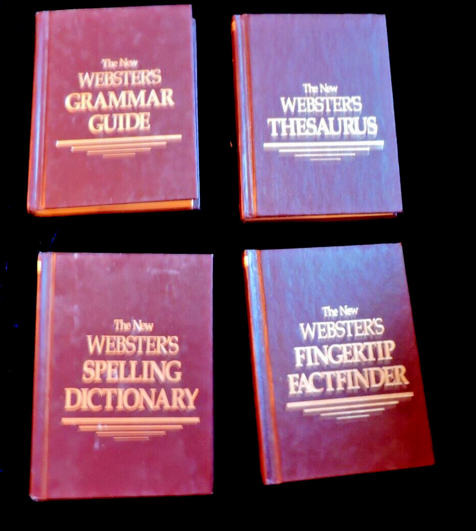New Websters Set Dictionary Thesaurus Grammer Factfinder HC **FAST FREE SHIP