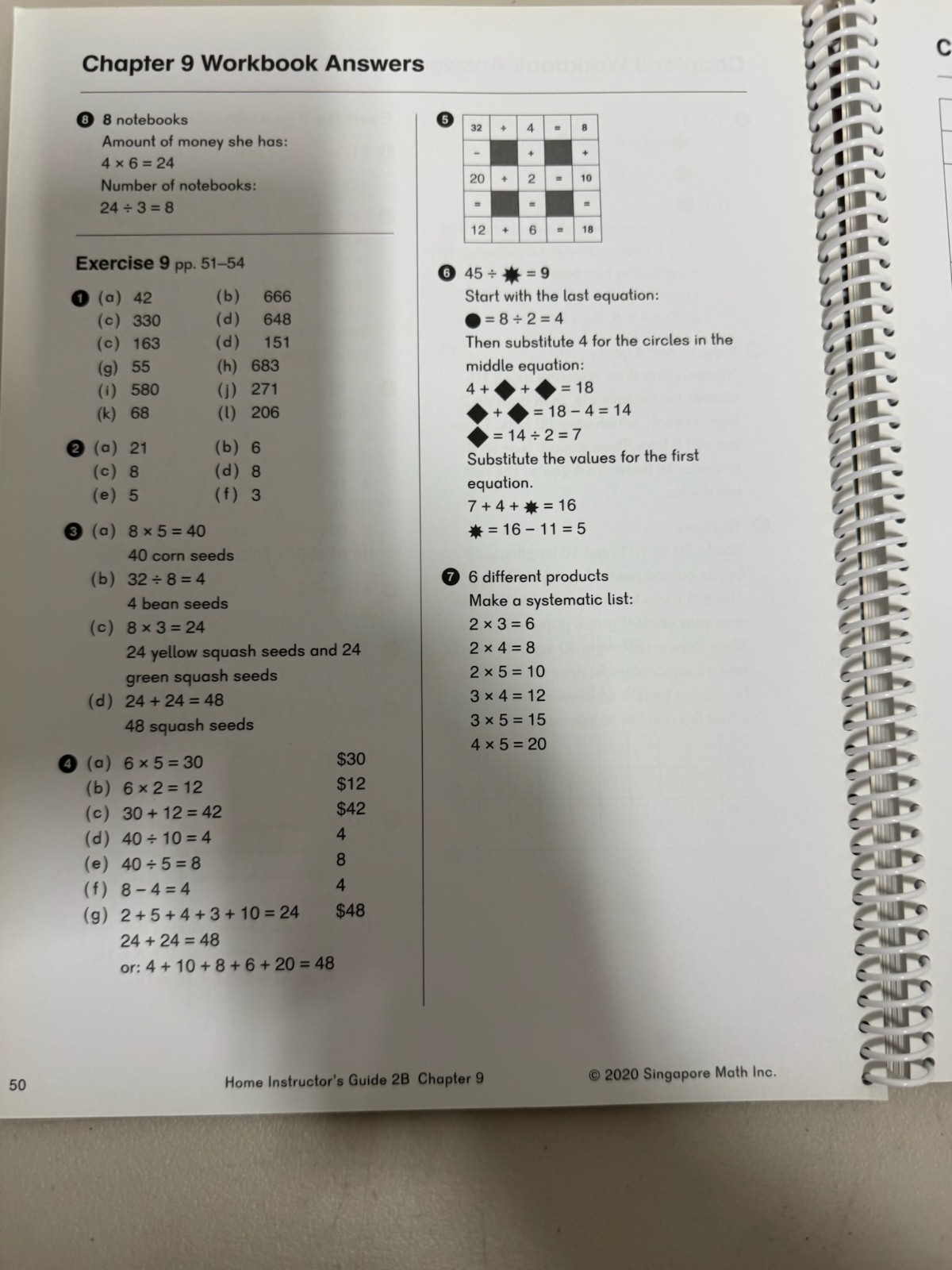 Dimensions Math Home Instructor’s Guide 2B Singapore Math 2020 Spiral Bound