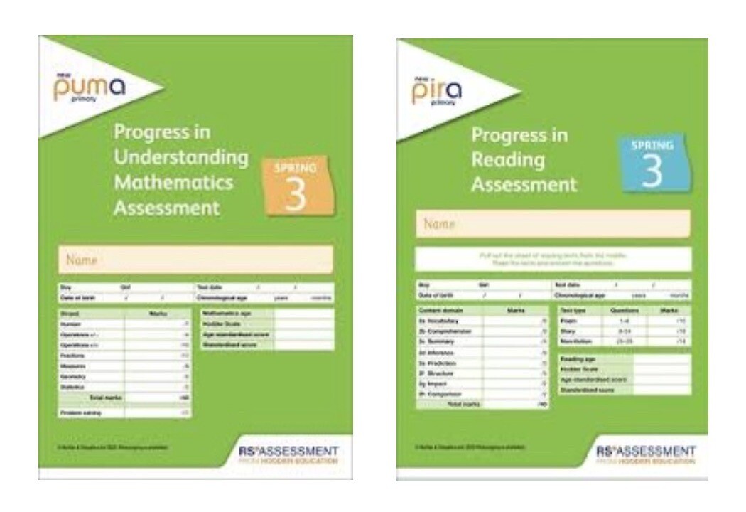 NEW PUMA & PIRA Test Papers – YEAR 3 [SPRING] With Mark Scheme (Answers)