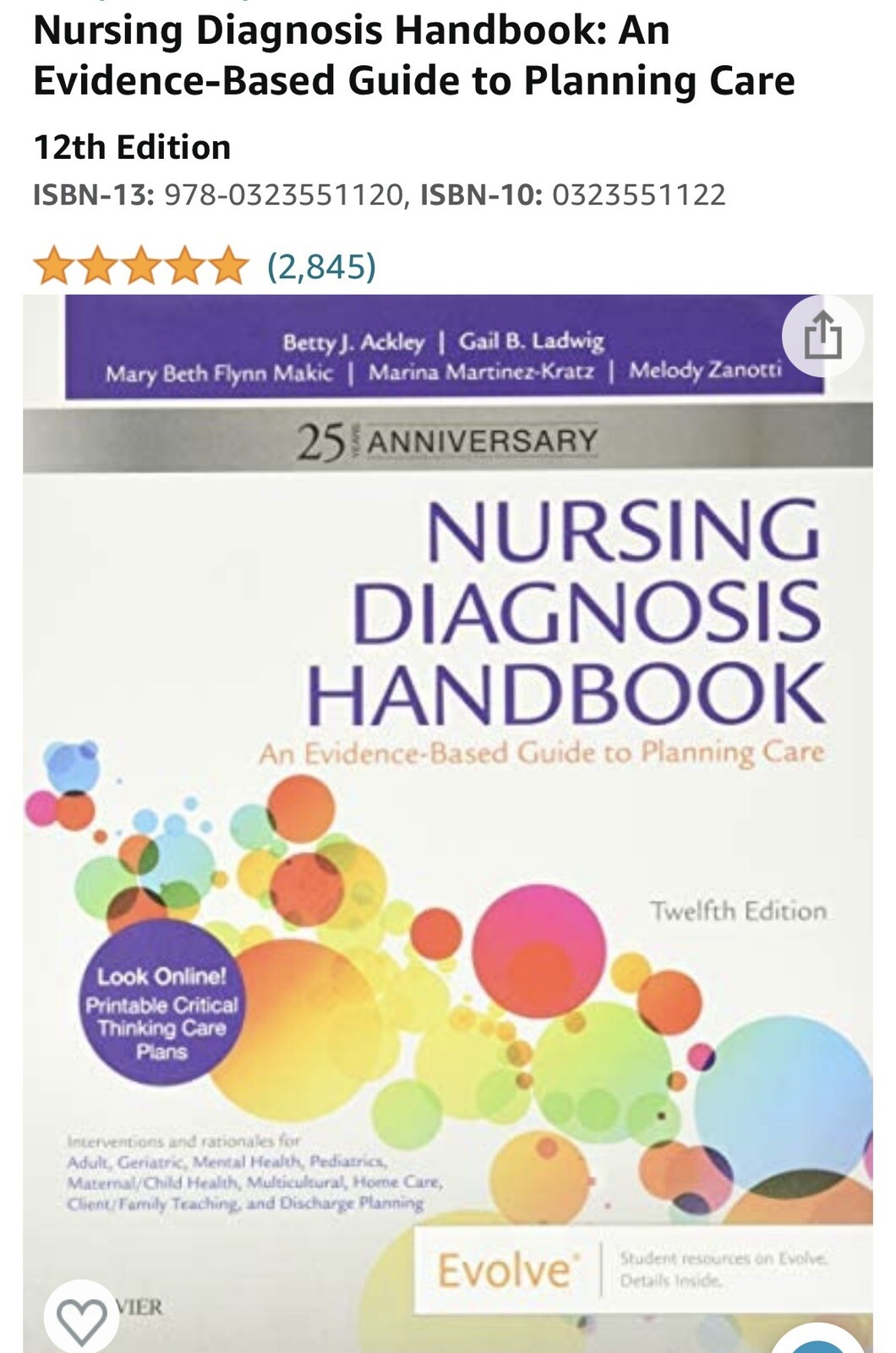 Nursing Diagnosis: An Evidence-based Guide to Planning Care *WATER DAMAGE*