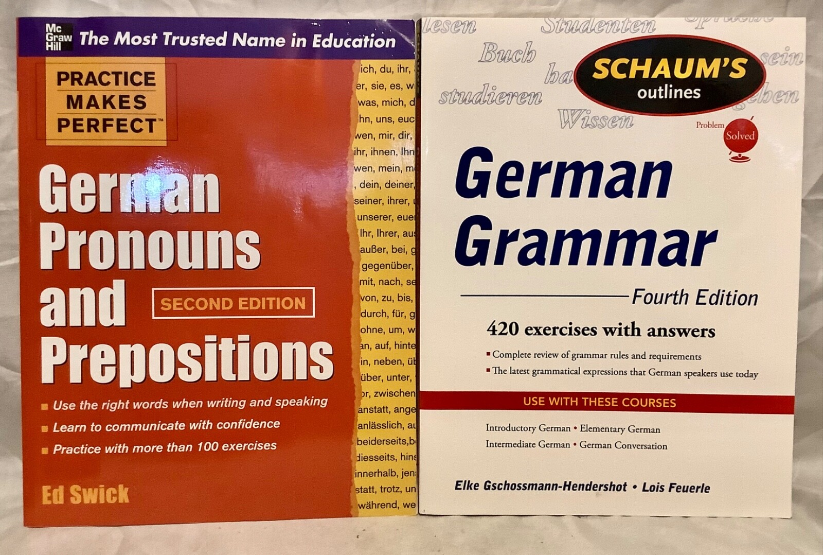 Set of 2 German Language Books Grammar Pronouns & Prepositions