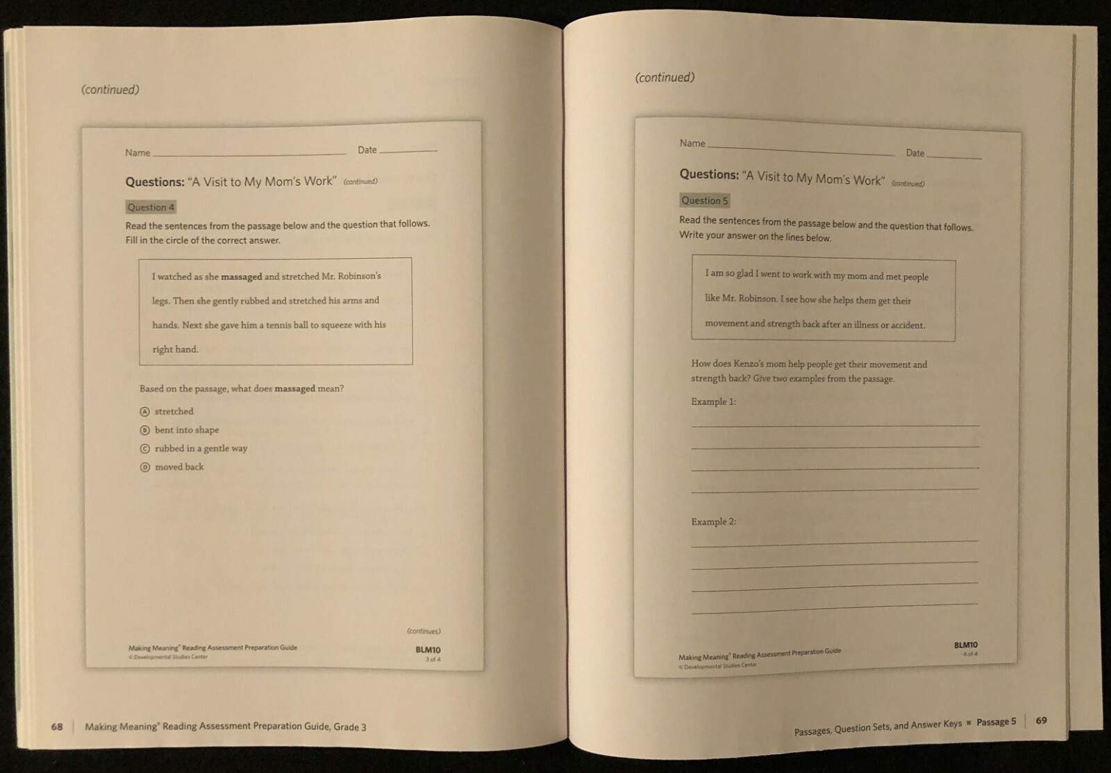 3rd-Making Meaning READING ASSESSMENT PREP GUIDE/ASSESSMENT RESOURCE BOOK (2015)