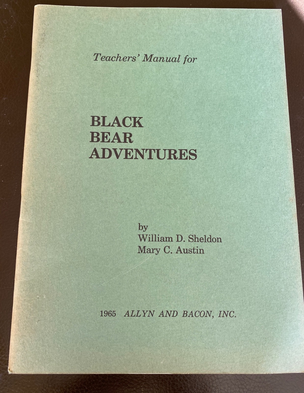 1965 Teachers’ Manual for Black Bear Adventures Allyn and Bacon Inc