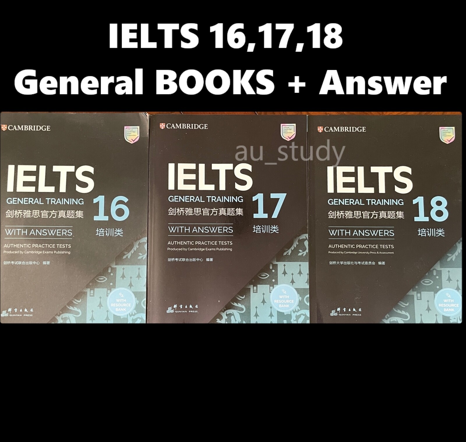 2024 AU STOCK LATEST NEW Cambridge IELTS 16-18 General Books with Answer Key