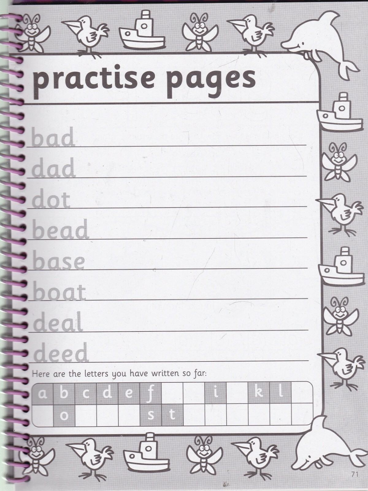 Handwriting Practise Activity Workbook age 3+ A4 128 Pages Paperback Wiro Bound