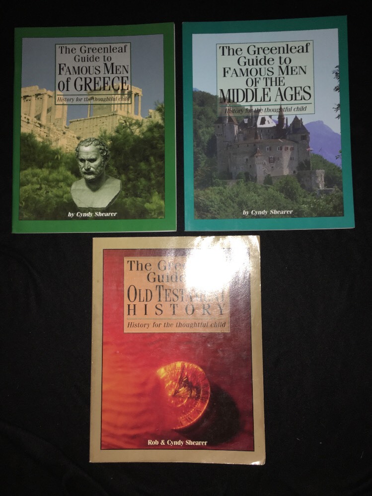 Lot 3 Books FAMOUS MEN-MIDDLE AGES, GREECE, and GREENLEAF GUIDE Old Testament