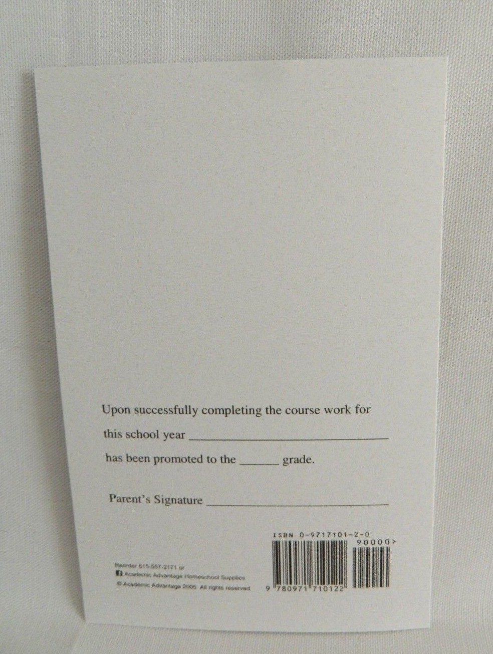 Homeschool Report Cards, Pack of 10, w. Bible Verse use w. Abeka, BJU, Etc
