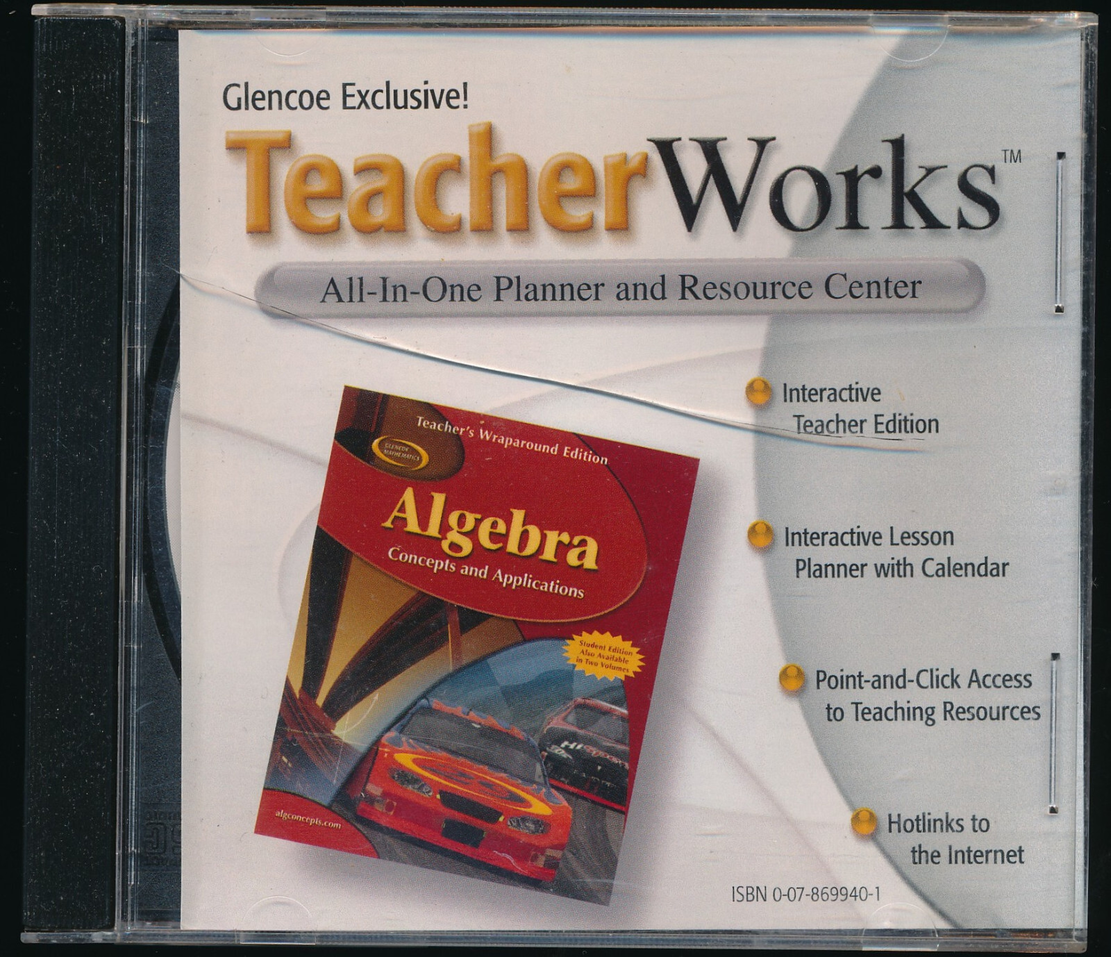 TeacherWorks Teacher Resource CD – Glencoe Algebra: Concepts and Applications