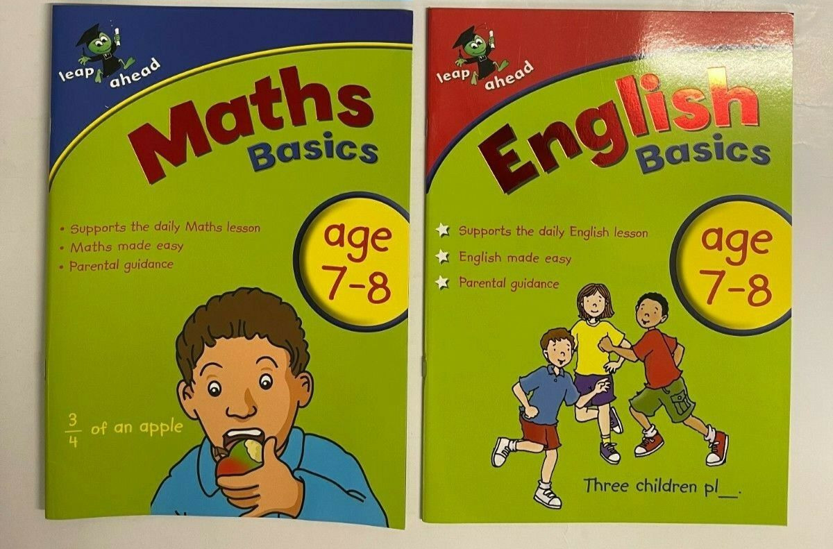 KS2 Maths & English Basics Bundle of 2 Leap Ahead Workbooks Age 7-8 years New