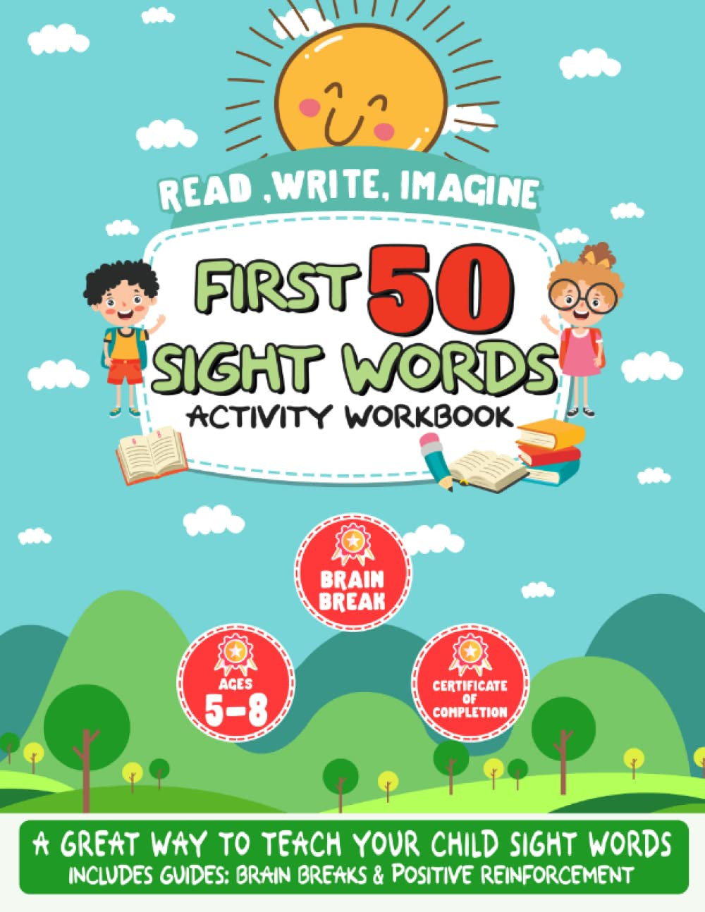 NIL Tech First 50 Sight Words – Activity Workbook, Read Write Imagine, Ages 5 to