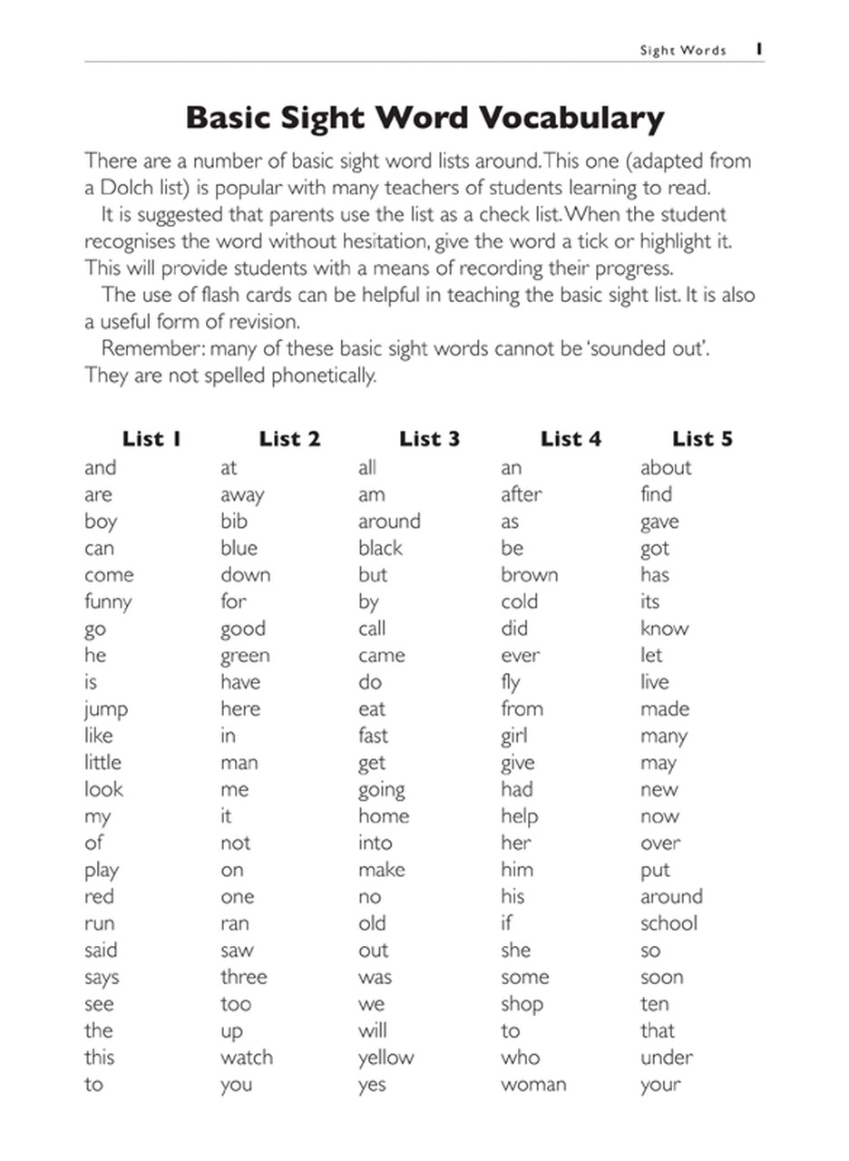 Excel Basic Skills – Reading and Comprehension Years 1 – 2