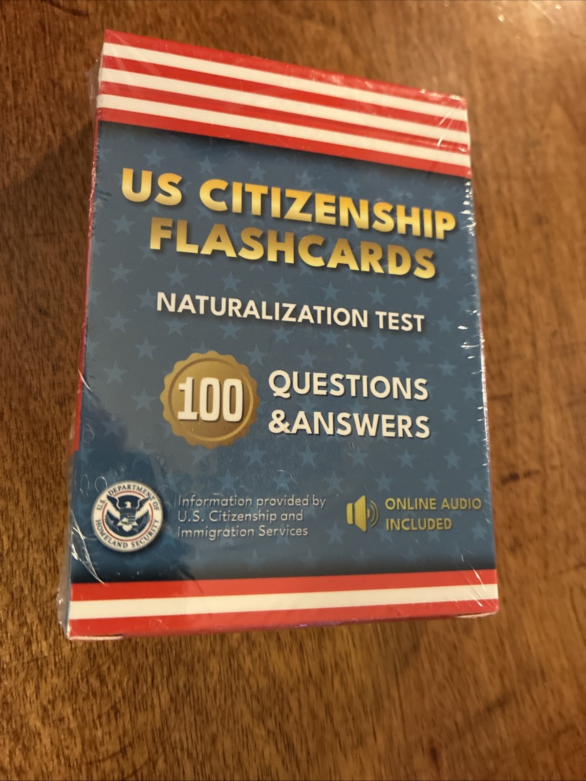 US Citizenship Flash Cards Naturalization Test Study Guide with Online Audio NEW