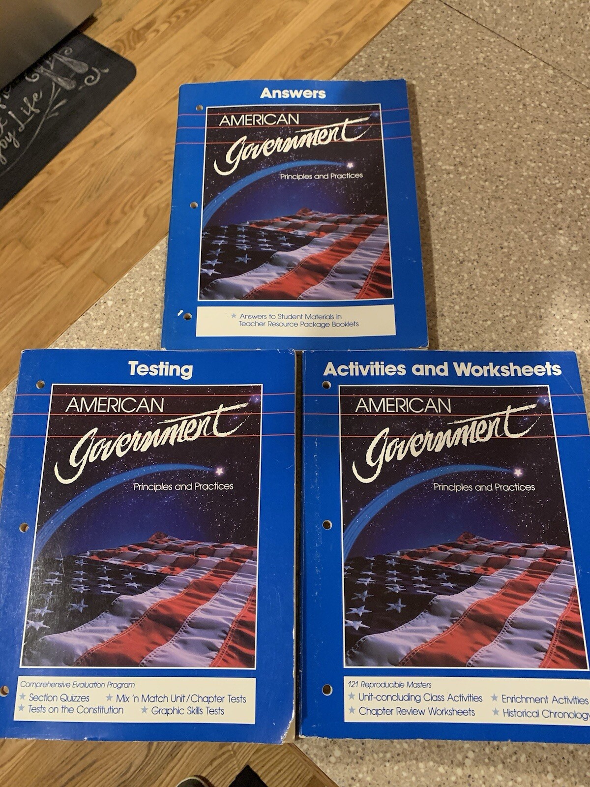 Vintage Teacher’s Resource Books, Tests – Merrill American Government 1991