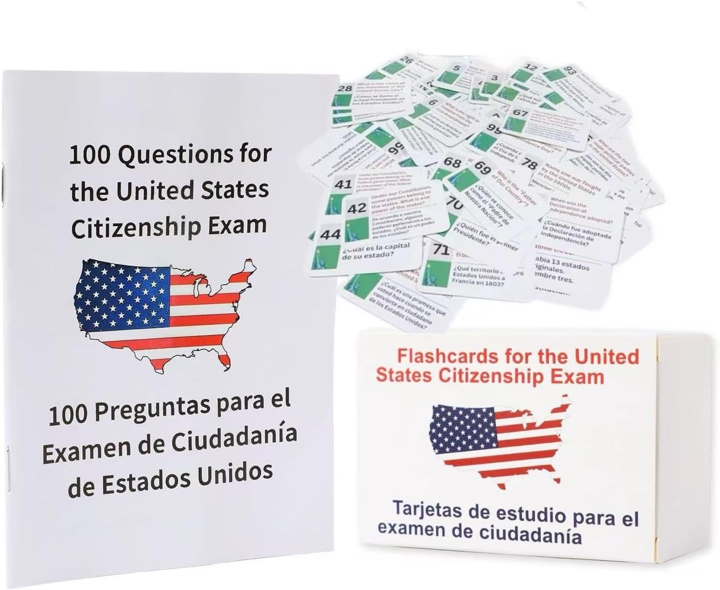 Bilingual Citizenship Flash Cards: 100 Essential Civics Questions & Study Guide
