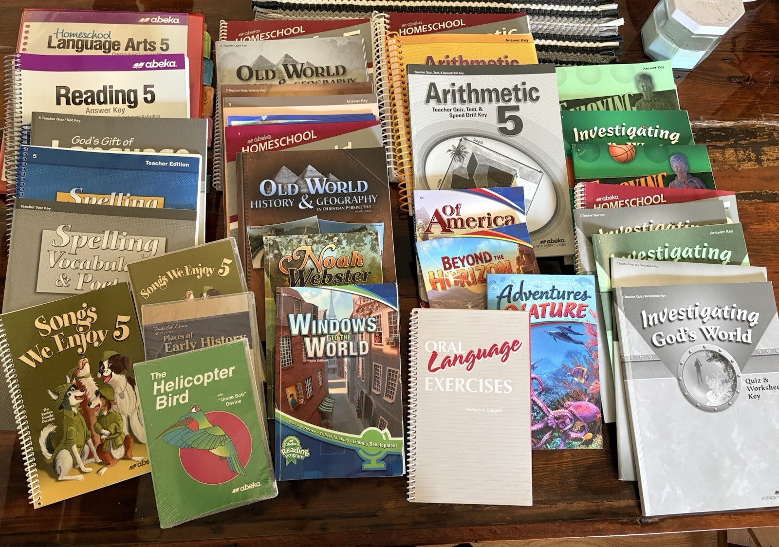 Abeka Full 5th Grade Homeschool Full Curriculum Lesson Plans, Keys, Textbooks
