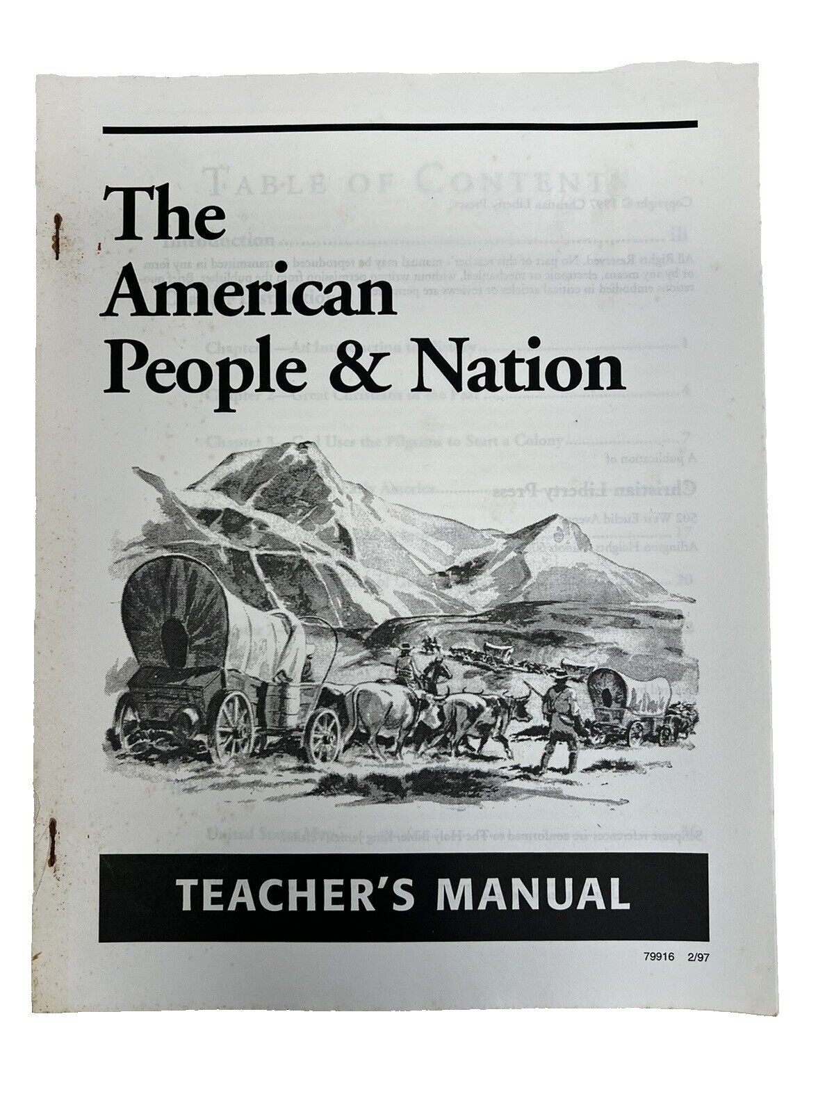 The American People & Nation Teachers Manual 1st Ed~Christian Liberty Press M412