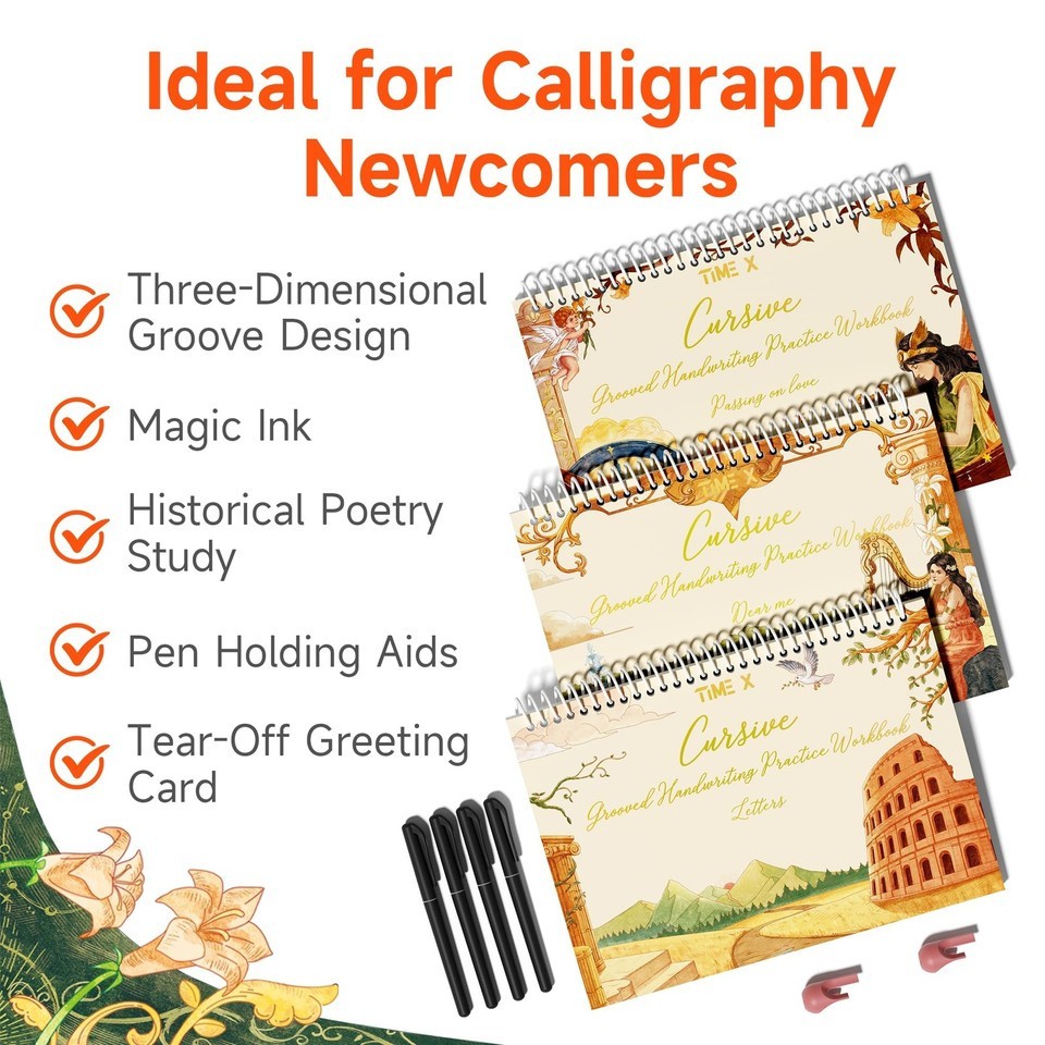 TIME X Grooved Cursive Handwriting Workbook Kit – Handwriting Practice